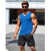 imageCOOFANDY Casual Sleeveless Shirts for Men Cotton V Neck Tank Tops Summer 2 Pack Workout Gym Muscle TeeBlackBlue
