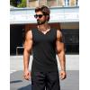 imageCOOFANDY Casual Sleeveless Shirts for Men Cotton V Neck Tank Tops Summer 2 Pack Workout Gym Muscle TeeBlackWhite