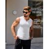 imageCOOFANDY Casual Sleeveless Shirts for Men Cotton V Neck Tank Tops Summer 2 Pack Workout Gym Muscle TeeBlackWhite