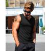 imageCOOFANDY Casual Sleeveless Shirts for Men Cotton V Neck Tank Tops Summer 2 Pack Workout Gym Muscle TeeBlackWhite