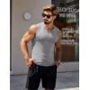 imageCOOFANDY Casual Sleeveless Shirts for Men Cotton V Neck Tank Tops Summer 2 Pack Workout Gym Muscle TeeLight Gray