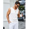 imageCOOFANDY Casual Sleeveless Shirts for Men Cotton V Neck Tank Tops Summer 2 Pack Workout Gym Muscle TeeWhite