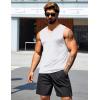 imageCOOFANDY Casual Sleeveless Shirts for Men Cotton V Neck Tank Tops Summer 2 Pack Workout Gym Muscle TeeWhite