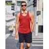 imageCOOFANDY Mens 3 Pack Workout Tank Tops Quick Dry Gym Sleeveless Muscle T Shirts Y Back Athlectic Tank Bodybuilding TopBlackDark GreyRed