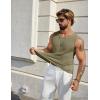 imageCOOFANDY Mens Casual Tank Tops 2 Pack Waffle Knit Sleeveless Shirt Breathable Tank Shirts Summer Muscle TeeArmy Green