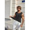 imageCOOFANDY Mens Casual Tank Tops 2 Pack Waffle Knit Sleeveless Shirt Breathable Tank Shirts Summer Muscle TeeBlack