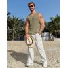 imageCOOFANDY Mens Casual Tank Tops 2 Pack Waffle Knit Sleeveless Shirt Breathable Tank Shirts Summer Muscle TeeBlackArmy Green