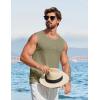 imageCOOFANDY Mens Casual Tank Tops 2 Pack Waffle Knit Sleeveless Shirt Breathable Tank Shirts Summer Muscle TeeBlackArmy Green