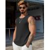imageCOOFANDY Mens Casual Tank Tops 2 Pack Waffle Knit Sleeveless Shirt Breathable Tank Shirts Summer Muscle TeeBlackArmy Green