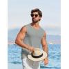 imageCOOFANDY Mens Casual Tank Tops 2 Pack Waffle Knit Sleeveless Shirt Breathable Tank Shirts Summer Muscle TeeBlackLight Grey