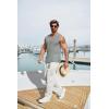 imageCOOFANDY Mens Casual Tank Tops 2 Pack Waffle Knit Sleeveless Shirt Breathable Tank Shirts Summer Muscle TeeBlackLight Grey