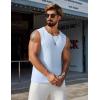 imageCOOFANDY Mens Casual Tank Tops 2 Pack Waffle Knit Sleeveless Shirt Breathable Tank Shirts Summer Muscle TeeLight Blue