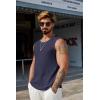 imageCOOFANDY Mens Casual Tank Tops 2 Pack Waffle Knit Sleeveless Shirt Breathable Tank Shirts Summer Muscle TeeNavy