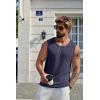 imageCOOFANDY Mens Casual Tank Tops 2 Pack Waffle Knit Sleeveless Shirt Breathable Tank Shirts Summer Muscle TeeNavy