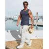imageCOOFANDY Mens Casual Tank Tops 2 Pack Waffle Knit Sleeveless Shirt Breathable Tank Shirts Summer Muscle TeeNavyLight Blue