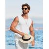 imageCOOFANDY Mens Casual Tank Tops 2 Pack Waffle Knit Sleeveless Shirt Breathable Tank Shirts Summer Muscle TeeWhite