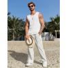 imageCOOFANDY Mens Casual Tank Tops 2 Pack Waffle Knit Sleeveless Shirt Breathable Tank Shirts Summer Muscle TeeWhite