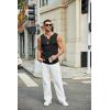 imageCOOFANDY Mens Casual Tank Tops Knit V Neck Sleeveless T Shirts 2 Pack Summer Beach Lightweight Muscle TeeBlack