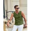 imageCOOFANDY Mens Casual Tank Tops Knit V Neck Sleeveless T Shirts 2 Pack Summer Beach Lightweight Muscle TeeBlackArmy Green