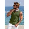 imageCOOFANDY Mens Casual Tank Tops Knit V Neck Sleeveless T Shirts 2 Pack Summer Beach Lightweight Muscle TeeBlackArmy Green