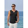 imageCOOFANDY Mens Casual Tank Tops Knit V Neck Sleeveless T Shirts 2 Pack Summer Beach Lightweight Muscle TeeBlackArmy Green
