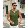 imageCOOFANDY Mens Casual Tank Tops Knit V Neck Sleeveless T Shirts 2 Pack Summer Beach Lightweight Muscle TeeBlackArmy Green
