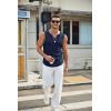 imageCOOFANDY Mens Casual Tank Tops Knit V Neck Sleeveless T Shirts 2 Pack Summer Beach Lightweight Muscle TeeBlackNavy