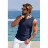 imageCOOFANDY Mens Casual Tank Tops Knit V Neck Sleeveless T Shirts 2 Pack Summer Beach Lightweight Muscle TeeBlackNavy