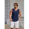 imageCOOFANDY Mens Casual Tank Tops Knit V Neck Sleeveless T Shirts 2 Pack Summer Beach Lightweight Muscle TeeBlackNavy