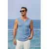 imageCOOFANDY Mens Casual Tank Tops Knit V Neck Sleeveless T Shirts 2 Pack Summer Beach Lightweight Muscle TeeBlue