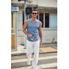 imageCOOFANDY Mens Casual Tank Tops Knit V Neck Sleeveless T Shirts 2 Pack Summer Beach Lightweight Muscle TeeBlue