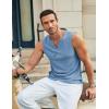 imageCOOFANDY Mens Casual Tank Tops Knit V Neck Sleeveless T Shirts 2 Pack Summer Beach Lightweight Muscle TeeBlue