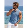 imageCOOFANDY Mens Casual Tank Tops Knit V Neck Sleeveless T Shirts 2 Pack Summer Beach Lightweight Muscle TeeBlue