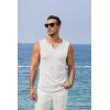 imageCOOFANDY Mens Casual Tank Tops Knit V Neck Sleeveless T Shirts 2 Pack Summer Beach Lightweight Muscle TeeWhite