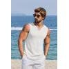 imageCOOFANDY Mens Casual Tank Tops Knit V Neck Sleeveless T Shirts 2 Pack Summer Beach Lightweight Muscle TeeWhite