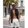 imageCOOFANDY Mens Sleeveless Button Down Beach Shirts Casual Summer Tank Tops Collared Imitation Linen Tank ShirtBlack