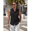 imageCOOFANDY Mens Sleeveless Button Down Beach Shirts Casual Summer Tank Tops Collared Imitation Linen Tank ShirtBlack