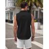 imageCOOFANDY Mens Sleeveless Button Down Beach Shirts Casual Summer Tank Tops Collared Imitation Linen Tank ShirtBlack