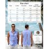 imageCOOFANDY Mens Sleeveless Button Down Beach Shirts Casual Summer Tank Tops Collared Imitation Linen Tank ShirtBright Blue