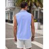 imageCOOFANDY Mens Sleeveless Button Down Beach Shirts Casual Summer Tank Tops Collared Imitation Linen Tank ShirtBright Blue