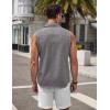 imageCOOFANDY Mens Sleeveless Button Down Beach Shirts Casual Summer Tank Tops Collared Imitation Linen Tank ShirtDark Grey