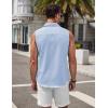 imageCOOFANDY Mens Sleeveless Button Down Beach Shirts Casual Summer Tank Tops Collared Imitation Linen Tank ShirtLight Blue