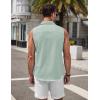 imageCOOFANDY Mens Sleeveless Button Down Beach Shirts Casual Summer Tank Tops Collared Imitation Linen Tank ShirtLight Green
