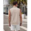 imageCOOFANDY Mens Sleeveless Button Down Beach Shirts Casual Summer Tank Tops Collared Imitation Linen Tank ShirtLight Khaki