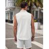 imageCOOFANDY Mens Sleeveless Button Down Beach Shirts Casual Summer Tank Tops Collared Imitation Linen Tank ShirtWhite