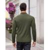 imageCOOFANDY Mens Stretch Muscle Tshirts Long Sleeve Knit Tees Casual Slim Fit Polo ShirtsArmy Green