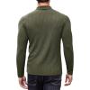 imageCOOFANDY Mens Stretch Muscle Tshirts Long Sleeve Knit Tees Casual Slim Fit Polo ShirtsArmy Green