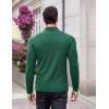 imageCOOFANDY Mens Stretch Muscle Tshirts Long Sleeve Knit Tees Casual Slim Fit Polo ShirtsDark Green