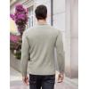 imageCOOFANDY Mens Stretch Muscle Tshirts Long Sleeve Knit Tees Casual Slim Fit Polo ShirtsLight Khaki