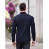 imageCOOFANDY Mens Stretch Muscle Tshirts Long Sleeve Knit Tees Casual Slim Fit Polo ShirtsNavy Blue